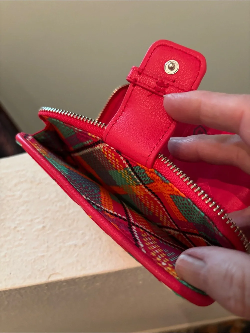 Vera Bradley Quilted Floral Wristlet in Hot Pink & Yellow